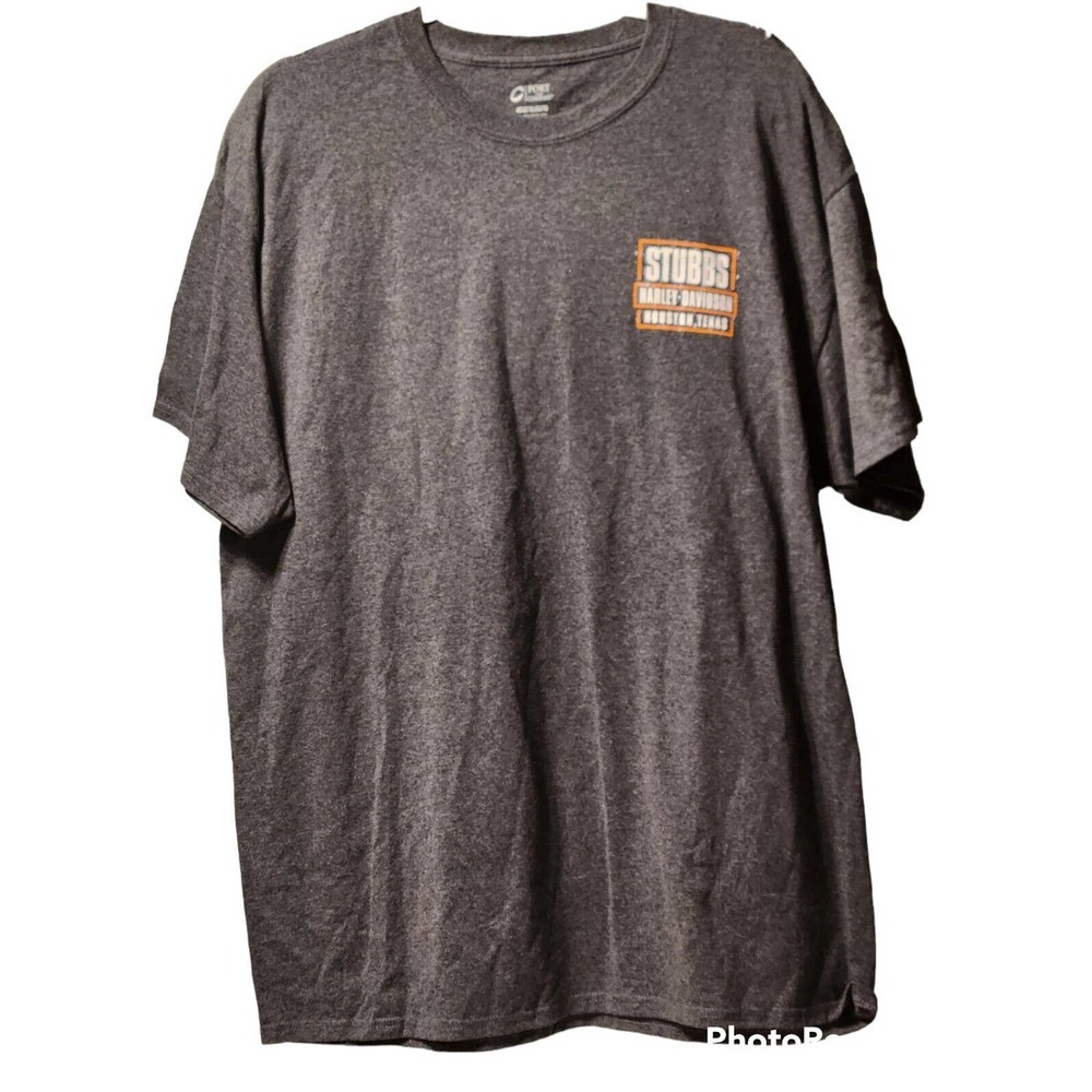 Harley Davidson Mens Gray T-Shirt Stubbs Houston Texas Biker Motorcycle XL